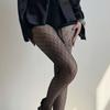 Women's Stretchy Rhombuses Grid Pattern Mesh Pantyhose Breathable Sheer Fishnet Tights Stockings Reinforced Toe Design