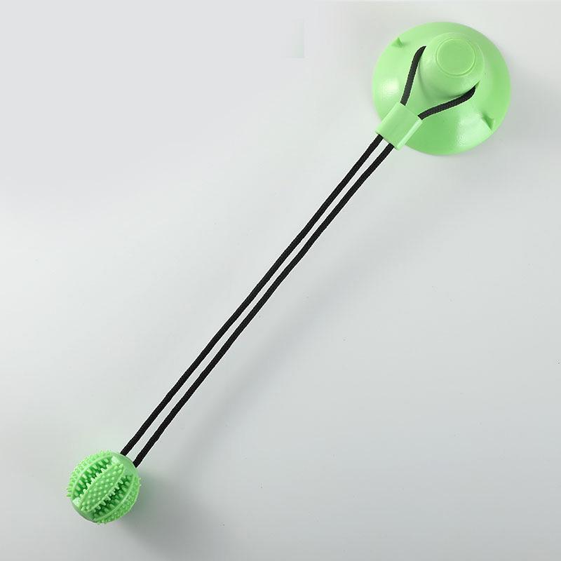 

Интерактивная игрушка для собак на присоске со звуком и выдачей лакомств - прочный резиновый мяч для дрессировки и перетягивания каната