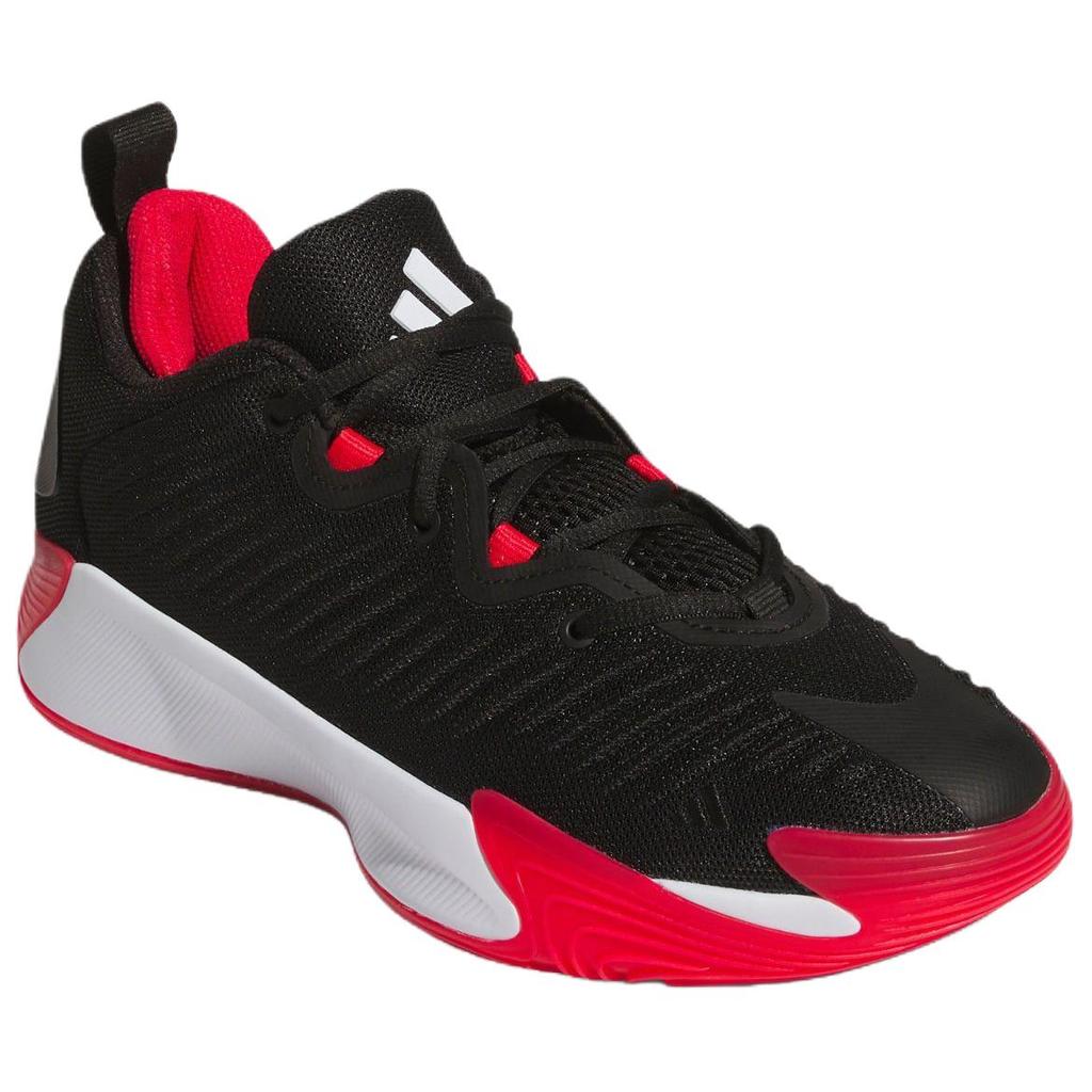 adidas INITIATION Cushioning, Slip Resistant, Abrasion Resistant, Rebound Low Top Basketball Shoes Men's Black Red Sneakers JS0464