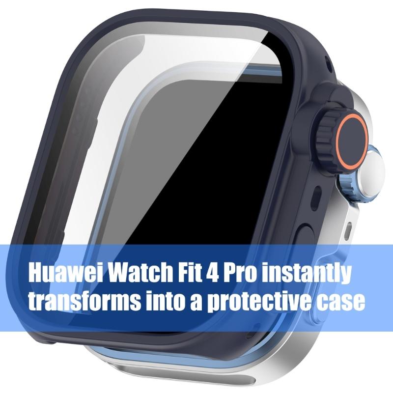 Smartwatch Shell PC Glass Antidust Case Guard For Watch Fit 4 Screen Protector Frame Shell Safe Quick To Attach & Detach