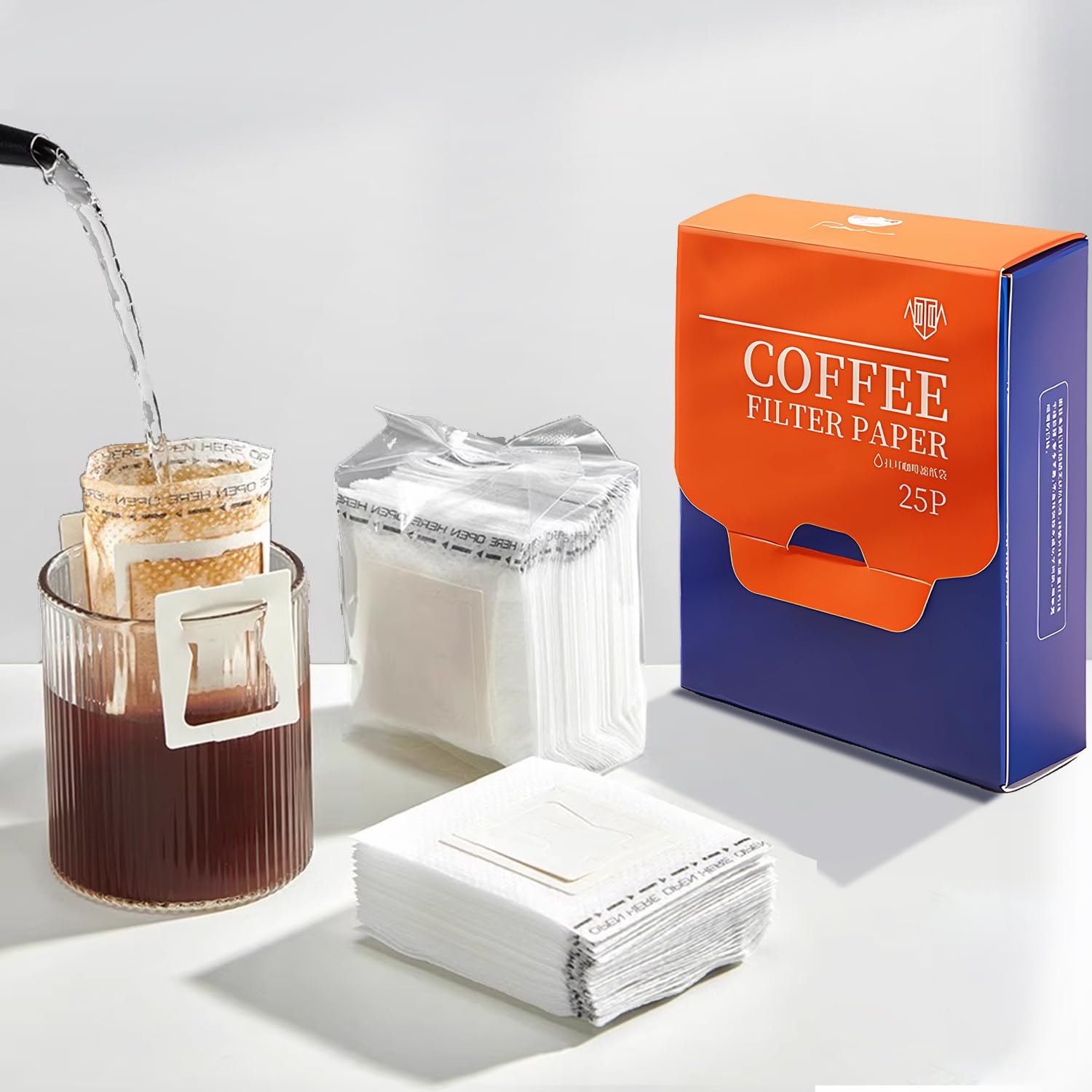 

YONGDING Coffee Pachitto Coffee Coffee Filter Drip Bag Coffee Coffee Drip Empty Disposable Hanging Ear Coffee Filter Paper For Tea and Pack of 25 білий