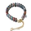 Natural Stone Indian Agate Bead Bracelet - Bohemian Retro Ethnic Style