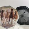 1pc Horses Running Wild Umbrella with Plastic Handle,Suitable for All Seasons Home Travel Outdoor UmbrellaDD1635