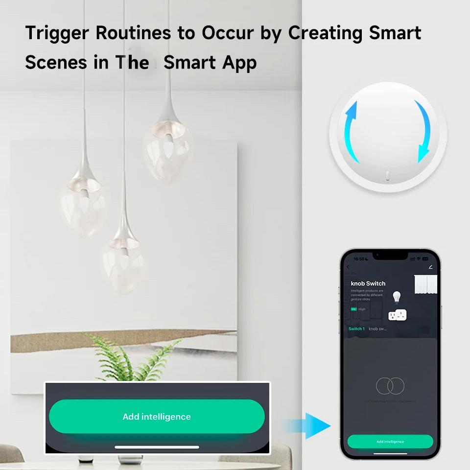 ZigBee Smart Drehschalter DIY Drahtloser Szenen-Taster Drehbarer Dimmerschalter Hausgeräte-Automatisierung Verknüpfung Fernbedienung