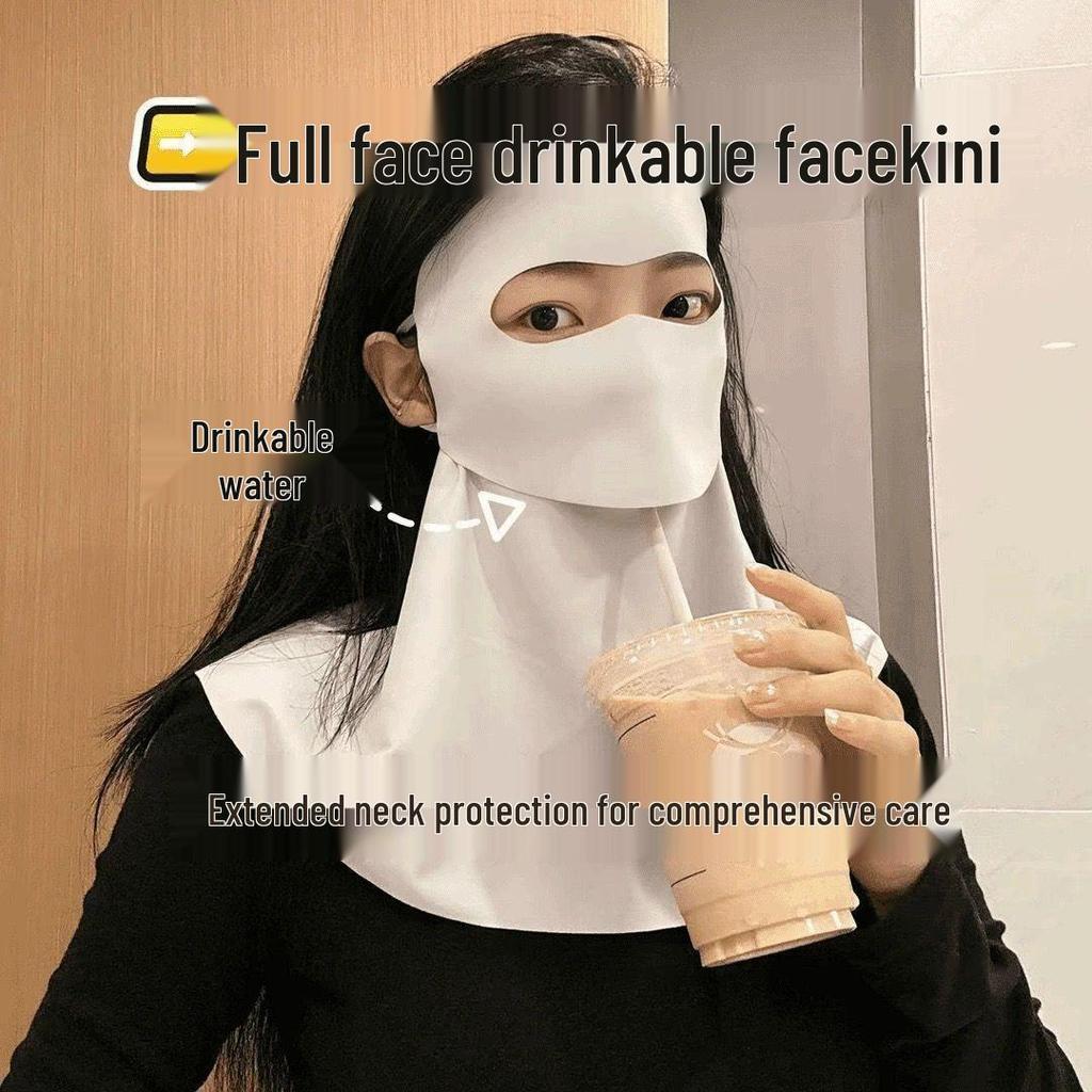 Women’s Anti-UV Breathable Ice Silk Face Mask - Sunshade and Eye Corner Protector 3D Hat