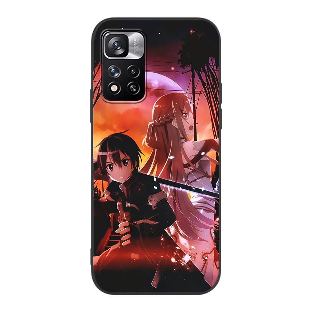 Sword Art Online 3 Alicization Case for Xiaomi Redmi Note 9S 9 8 10 11 Pro 9C 9A 7 8T 7A 8A 6A 6 10S Black Soft Cell Phone Cover