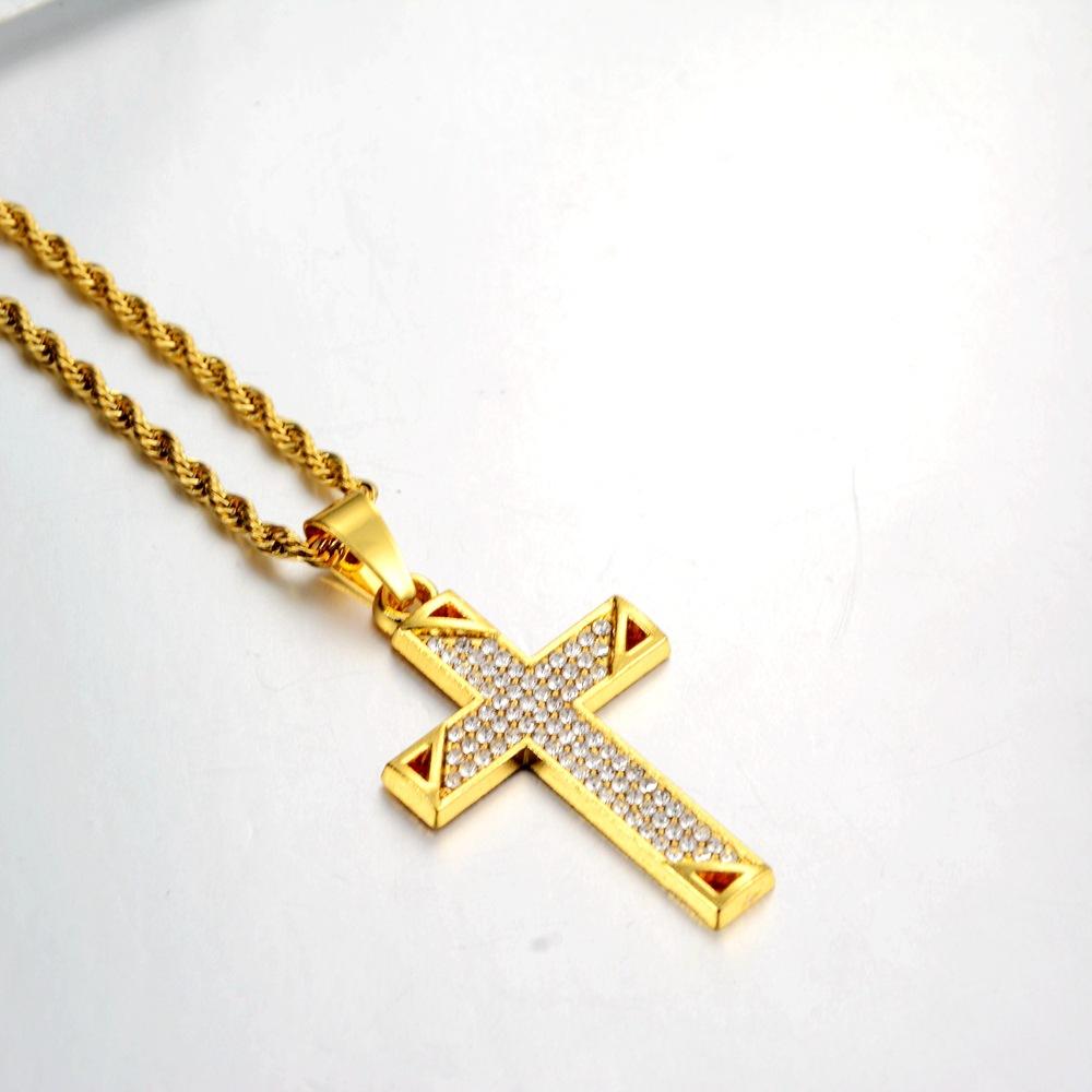 

Хип-хоп дикий -коврик полный алмазный скрещивание стойка кулон личность мужчины и женщины повседневное ожерелье