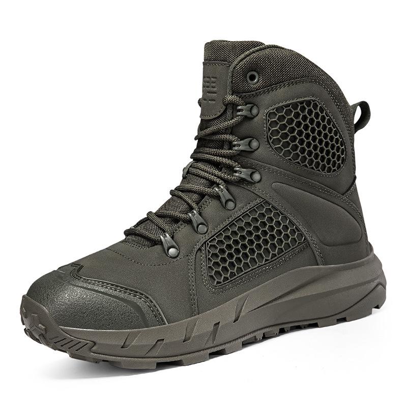 Men's Breathable Tactical Desert Boots - Non-slip, Wear-resistant High-Top Combat Boots for Outdoor Use