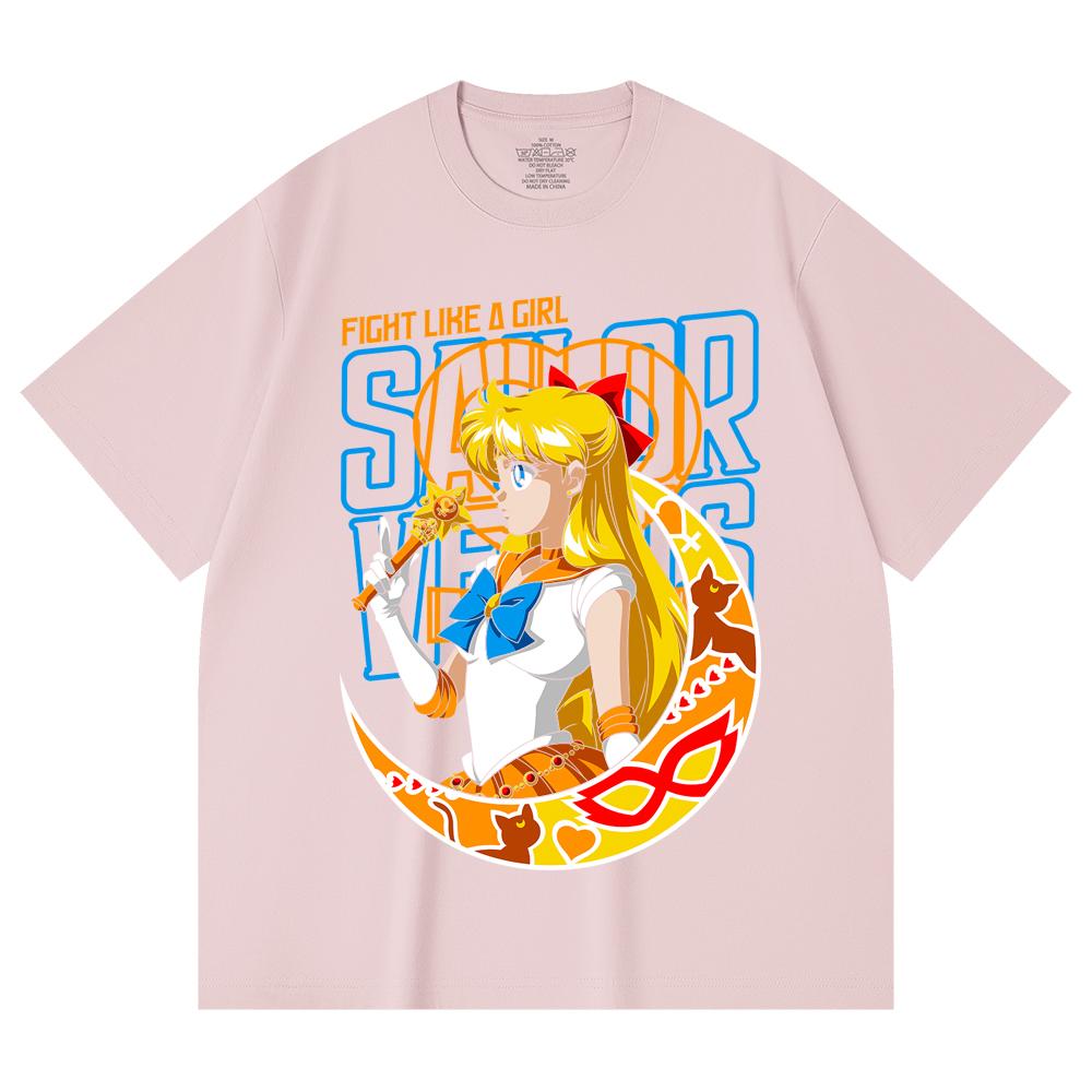 230 Gsm 100% Cotton Sailor Moon V5 Venus Print Unisex Heavy Cotton T Shirt
