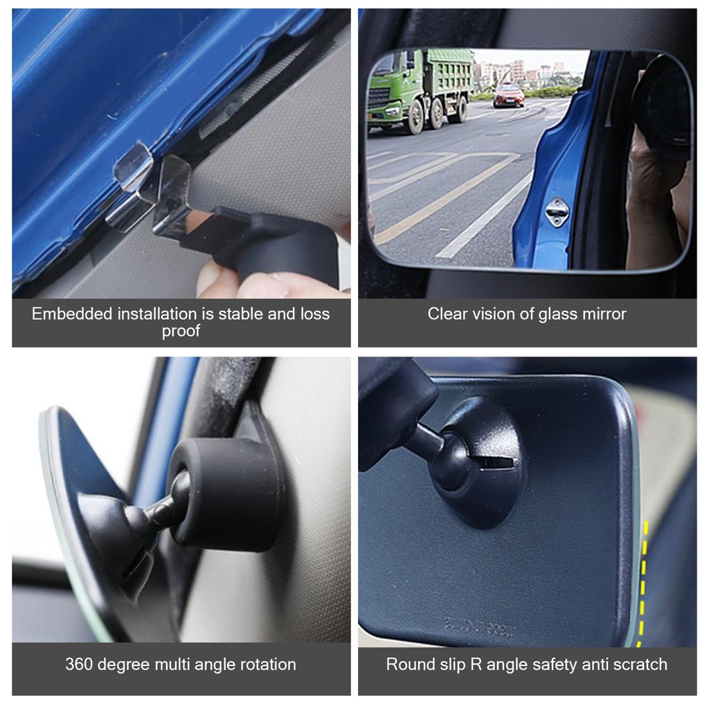 Car Rear View Mirror Wheel Blind Spot Small Round Mirror 360 Degree Adjustable Additional Car Mirrors Auxiliary Auto Mirror