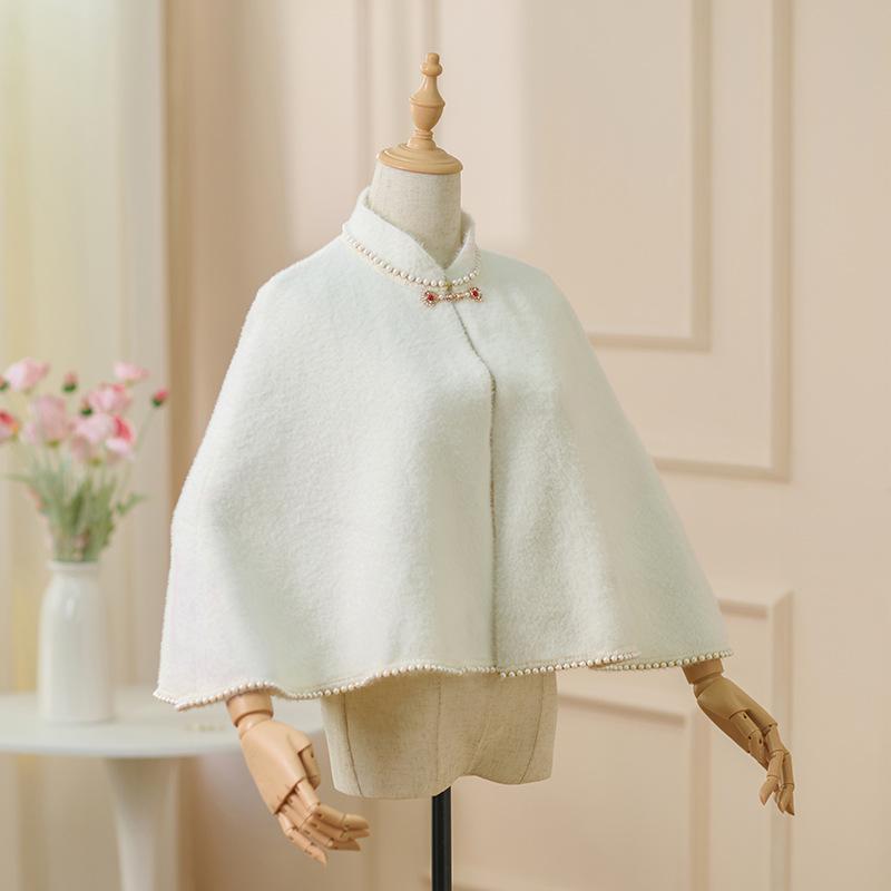 High-End Nertsfluweel Cheongsam Sjaal: Retro Bruids Bruiloft & Dagelijkse Cape voor Vrouwen in Effen Kleur