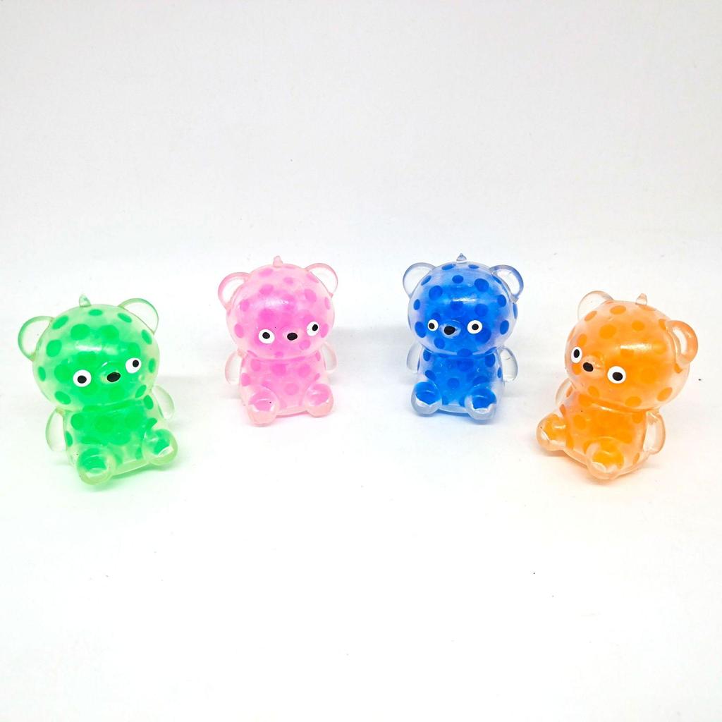 Gold Powder Bear Decompression Toy – Squeeze Music Cute Vent Beads Ball