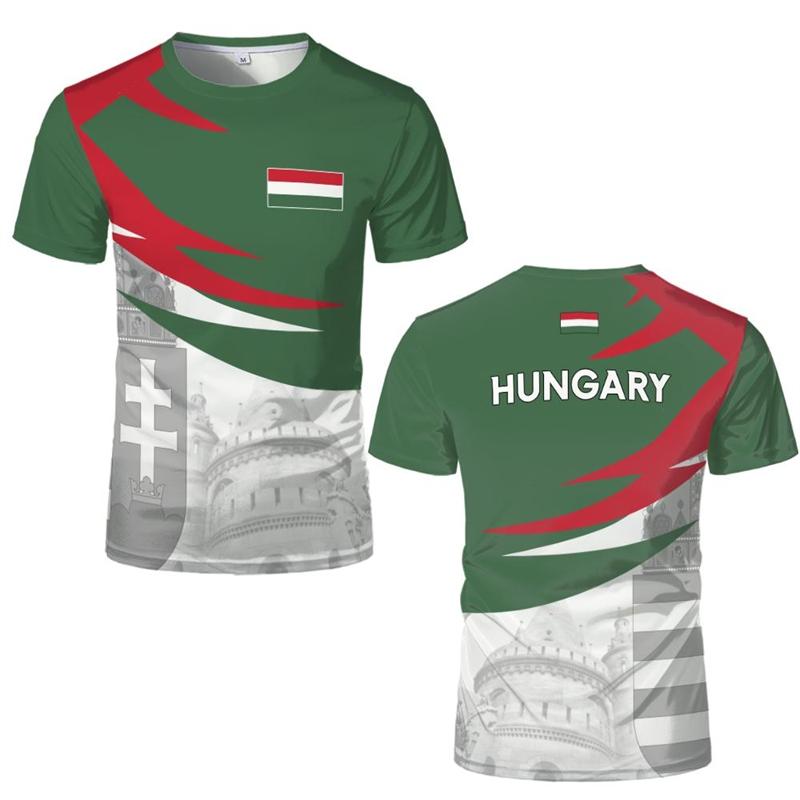 

Fashionable Hungarian Flag Pattern Men s Football T-shirt with Hungarian Emblem 3D Printed Jersey for Casual and Comfortable Sports Short Sleeved Tops XS