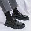 Fashion men dress shoes lace up Style Men's Business Patent Leather Thick Bottom Shoes Luxury Formal Black business shoes men