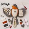 Contenitore per Materiali Creativi da Viaggio a Forma di Uccello in Feltro Organizzatore per Cucito Kit Fai da Te, Borsa Decorativa Portatile per Artigianato con Scomparto per Forbici e Tappetino per Aghi,