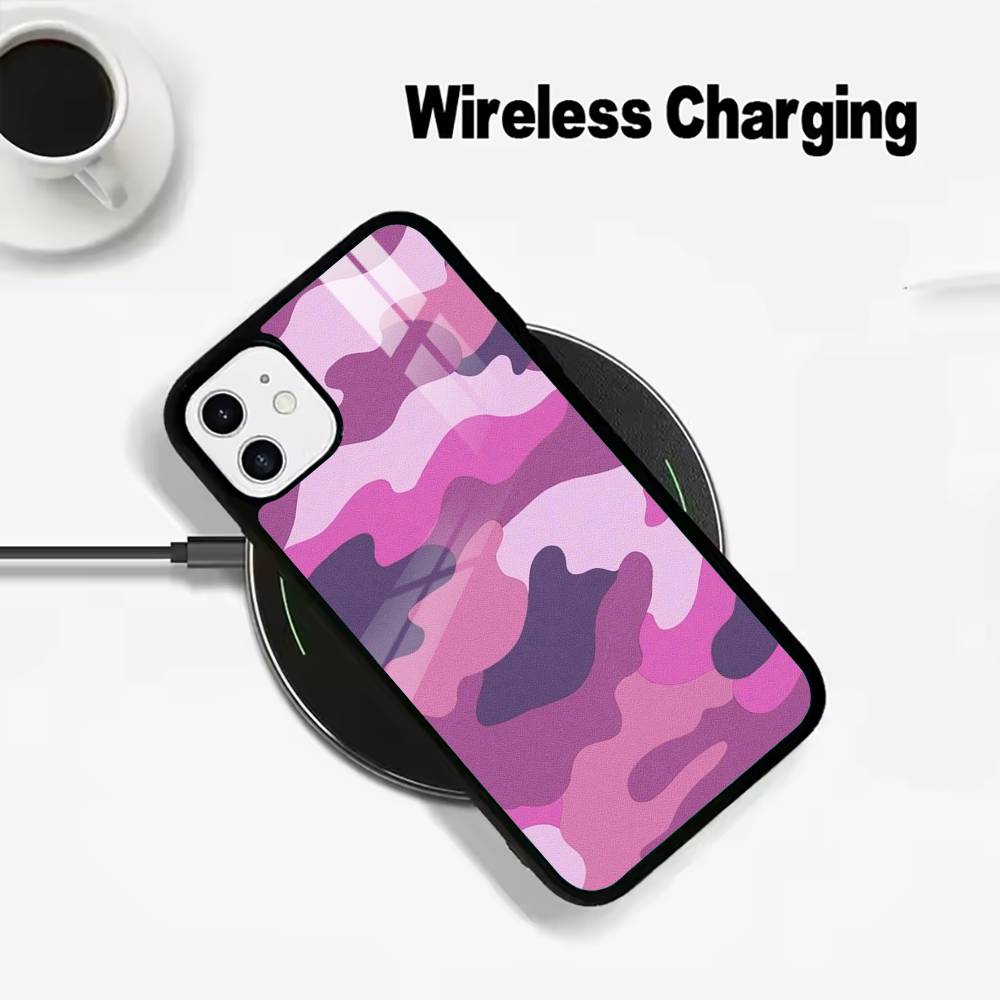 F-Fashion C-Camouflage Muster Handyhülle Für IPhone17 16 15 14 13 12 11 Pro Max 16/15/14Plus Kabelloses Ladegerät Hülle Funda