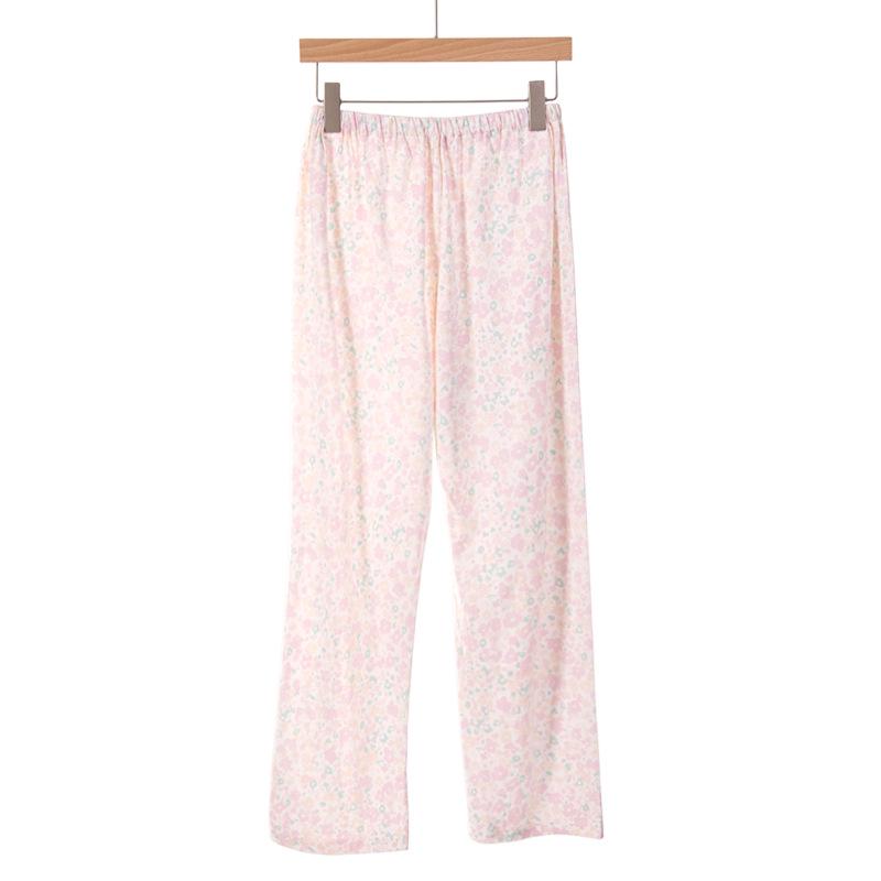 Women's Pure Cotton Knit Pajama Pants - Spring/Summer, Loose Fit, Plus Size, Elastic Waist, Mosquito-Proof