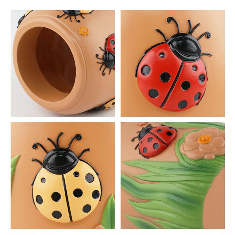 Cute Ladybug Planter Creative Resin Crafts Succulent Planter Living Room Study Balcony Home Room Flower Unique Decorative Gift