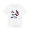 Christian Pulisic Soccer Eagle T-Shirt, American Football Player Graphic Tee, Soccer Fan Apparel, USA Soccer Gift, Athlete Tee
