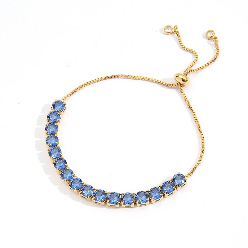 Rainbow Cubic Zirconia Tennis Bracelet Iced Out Chain Bracelets For Women Gold Color Adjustable Bracelet CZ Chain Homme Jewelry
