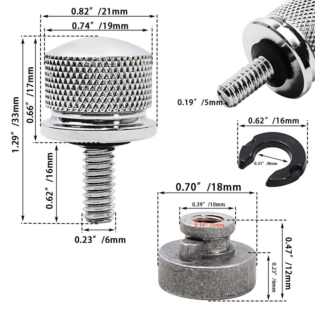 FOVPLUE Quick Release Fender Seat Hardware Kit 1/4" - 20