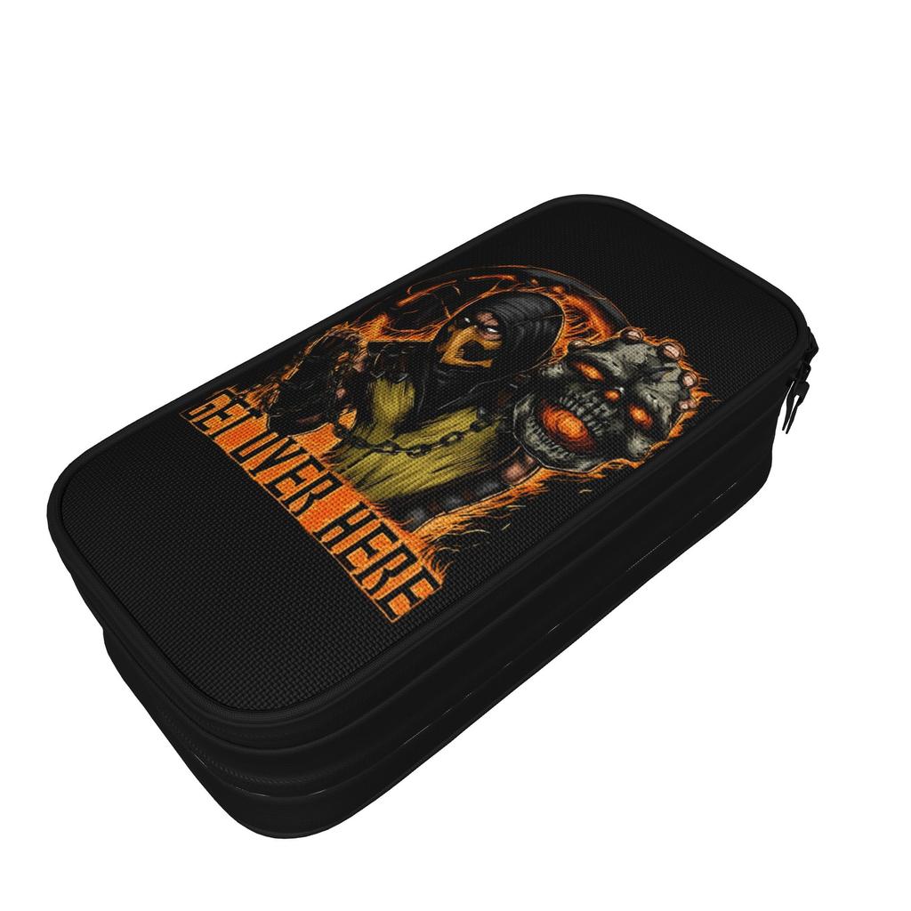 Classic Mortal Kombat Scorpion MK Pencil Cases Pencilcases for Student Big Capacity Bag School Supplies Zipper Stationery