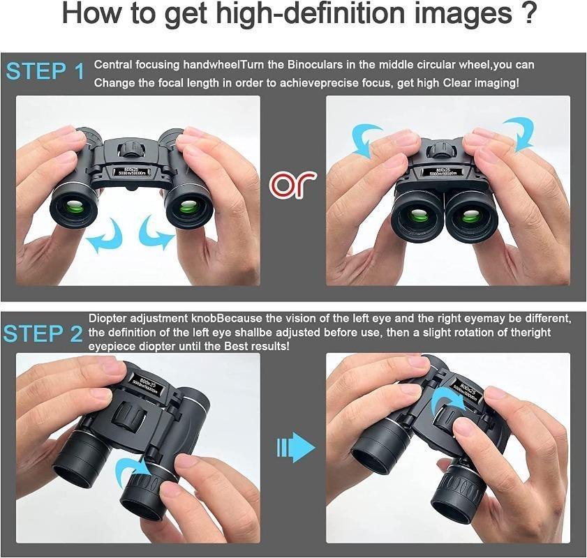 Hd Zoom 5000m/50000m Binoculars Telescope Folding Long-distance Vision Micro Telescope For Camping Outdoor Sports