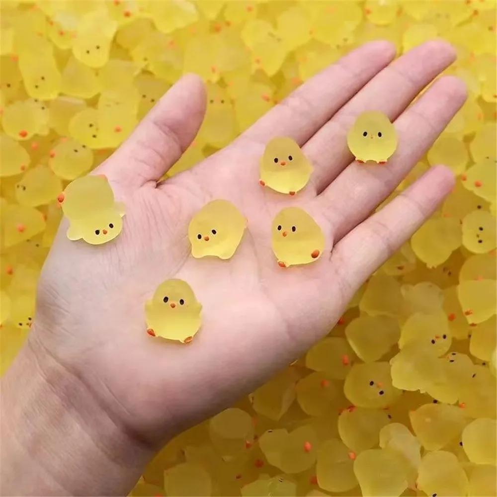 10/50PCS Mini Fluorescence Chicken Moss Toy Microlandscape Miniature Chick Figurines Fairy Garden Accessories Home Decor Crafts