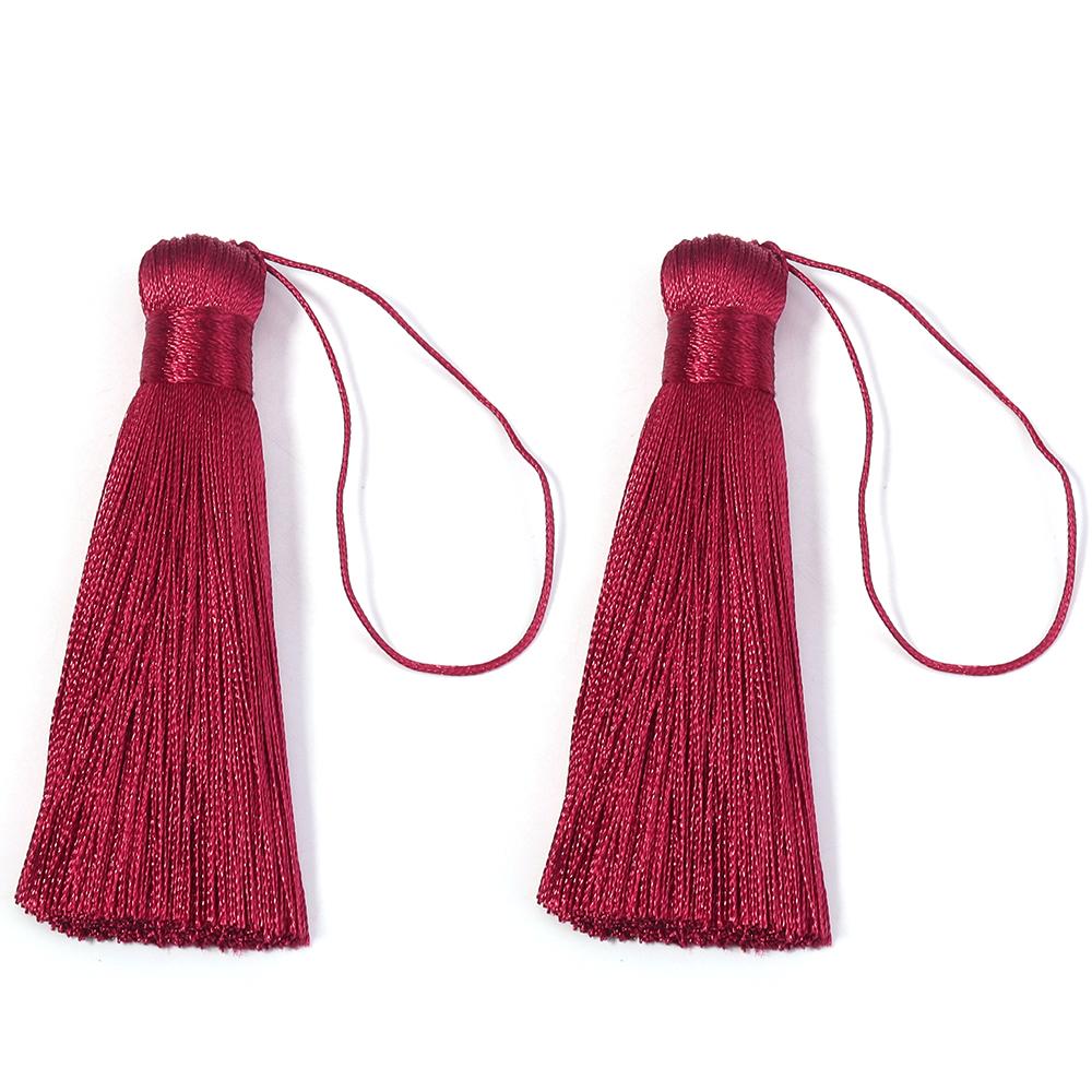 6pcs 82cm Long Silk Tassel Fringe Brush Handmade Soft Mini Tassels with Loops For DIY Craft Jewelry Making Souvenir Bookmark