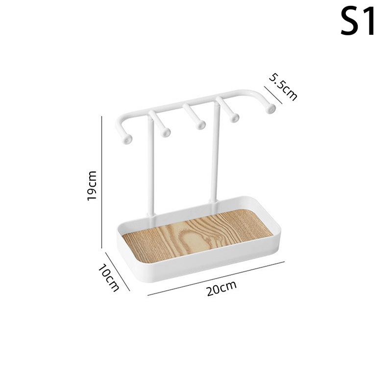Modeschmuck-Organizer Hängende Anzeige Für Ohrringe Halsketten Schmuckaufbewahrungsregal Mit Holzsockel Armband Ringhalter