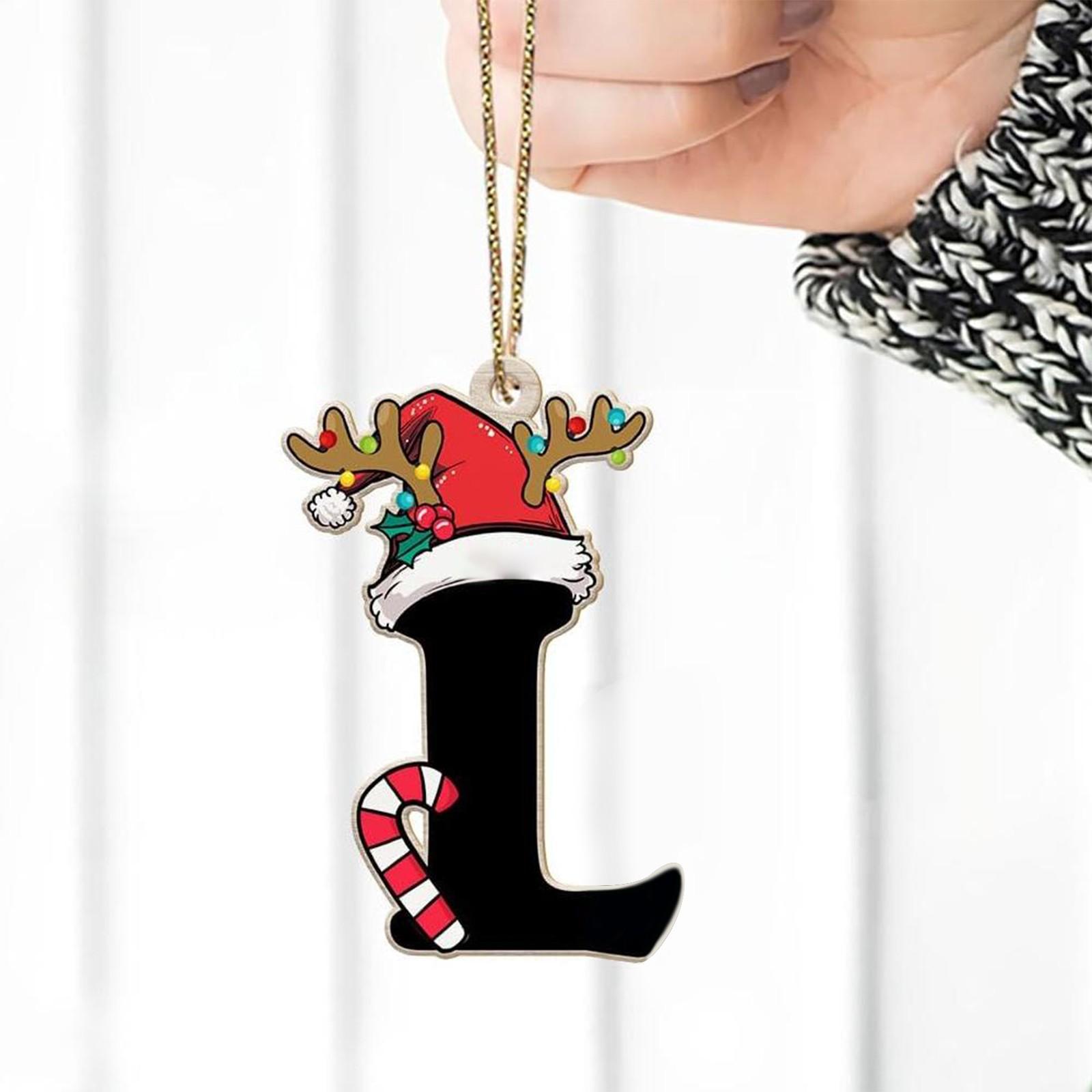 

26 букв, украшение на рождественскую елку, рождественская подвеска, сделай сам, подвеска в виде алфавита, атмосферное украшение, буквы на рождественскую елку, 1 шт. One Size