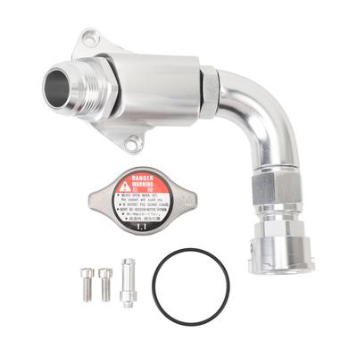 Upper Coolant Housing Filler Neck 16AN Connector Radiator Coolant Filler Neck with 1.1 Bar Radiator