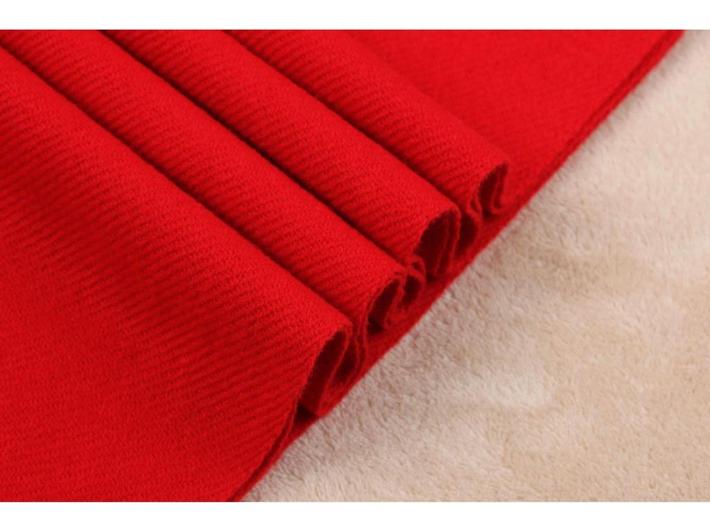 Plus Size Ethnic Style Retro Chinese Red Scarf - Imitation Cashmere Shawl, Solid Color, Autumn/Winter Gift
