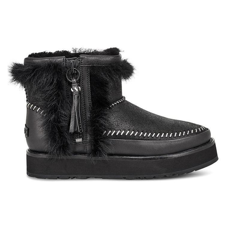 UGG Fluff Punk Boot Fleece Lined Black Women's 1102950-BLK