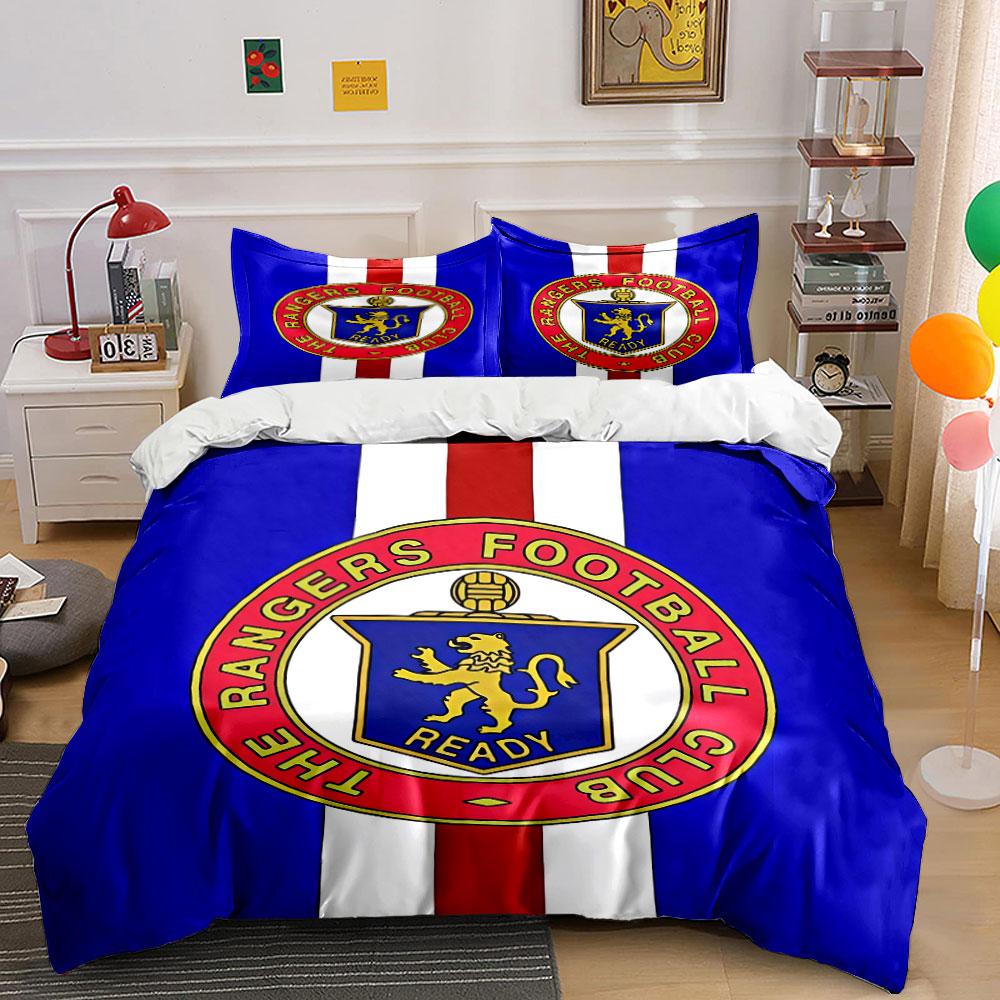 Rangers Football Club Bedding Set Bedding Duvet Cover Set Duvet Cover Pillowcases (1 * Duvet Cover 2 * Pillowcases, Without Duvet Insert)