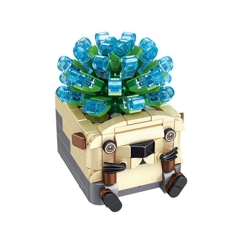 DIY Succulents Series Animal Potted brickheadz Assembled Building Blocks Small Particles Girl Toy Flower Toys for Children Gifts