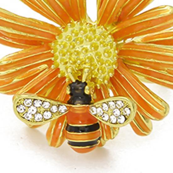 4Pcs Napkin Rings Adorable Anti-rust Alloy Spring Flower Bee Painted Napkin Buckle for Party