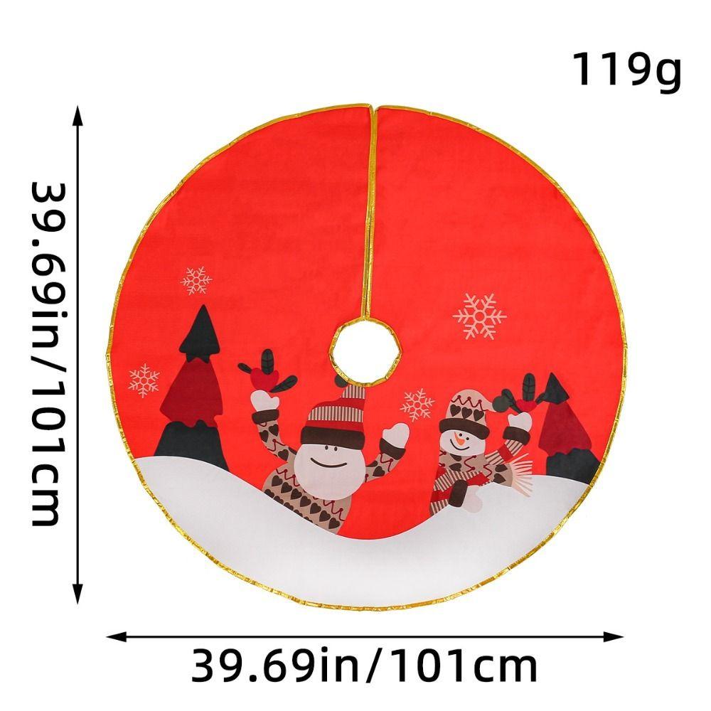 Utsökt Tecknad Julgransmatta Snöflinga Hantverk Trädomgivning Basuppsättning Jultomte Röd God Jul Dekorationer Hem