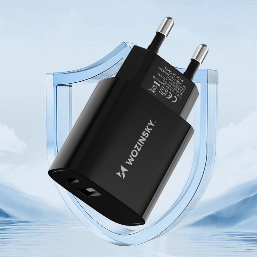 Wozinsky WGWCB 20W Dual-Port Wall Charger - USB-A & USB-C, Black