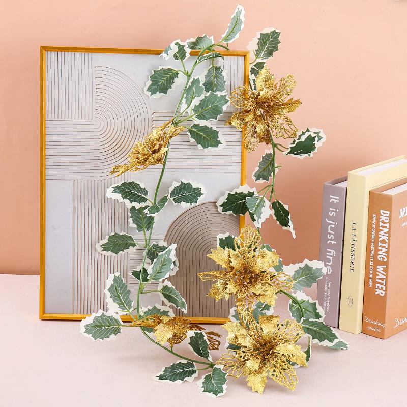 Christmas Party Decor With Hollow Glitter Vines For Seasonal Home Accent