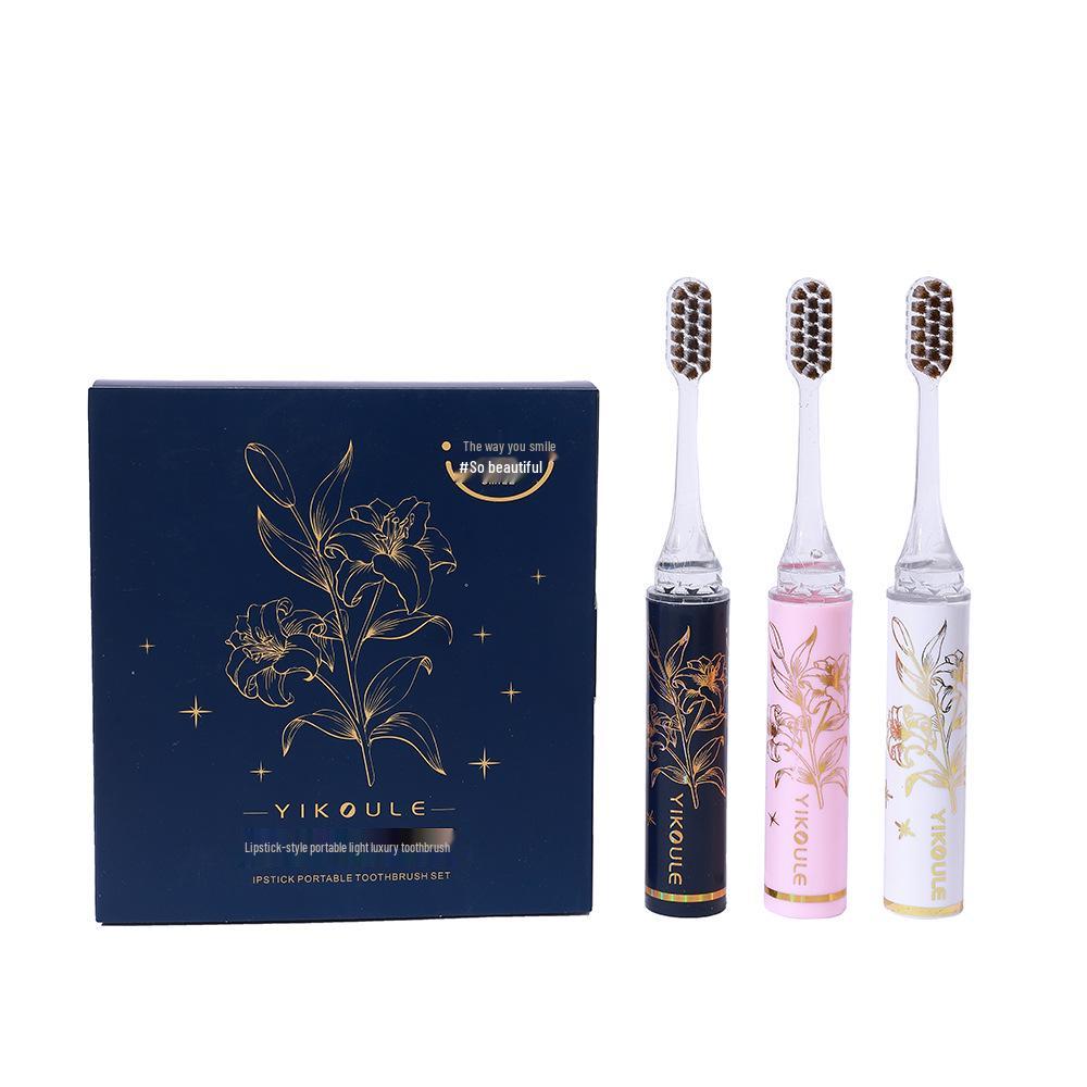 Portable Women's Luxury Soft Bristle Toothbrush for Gum Care and Travel