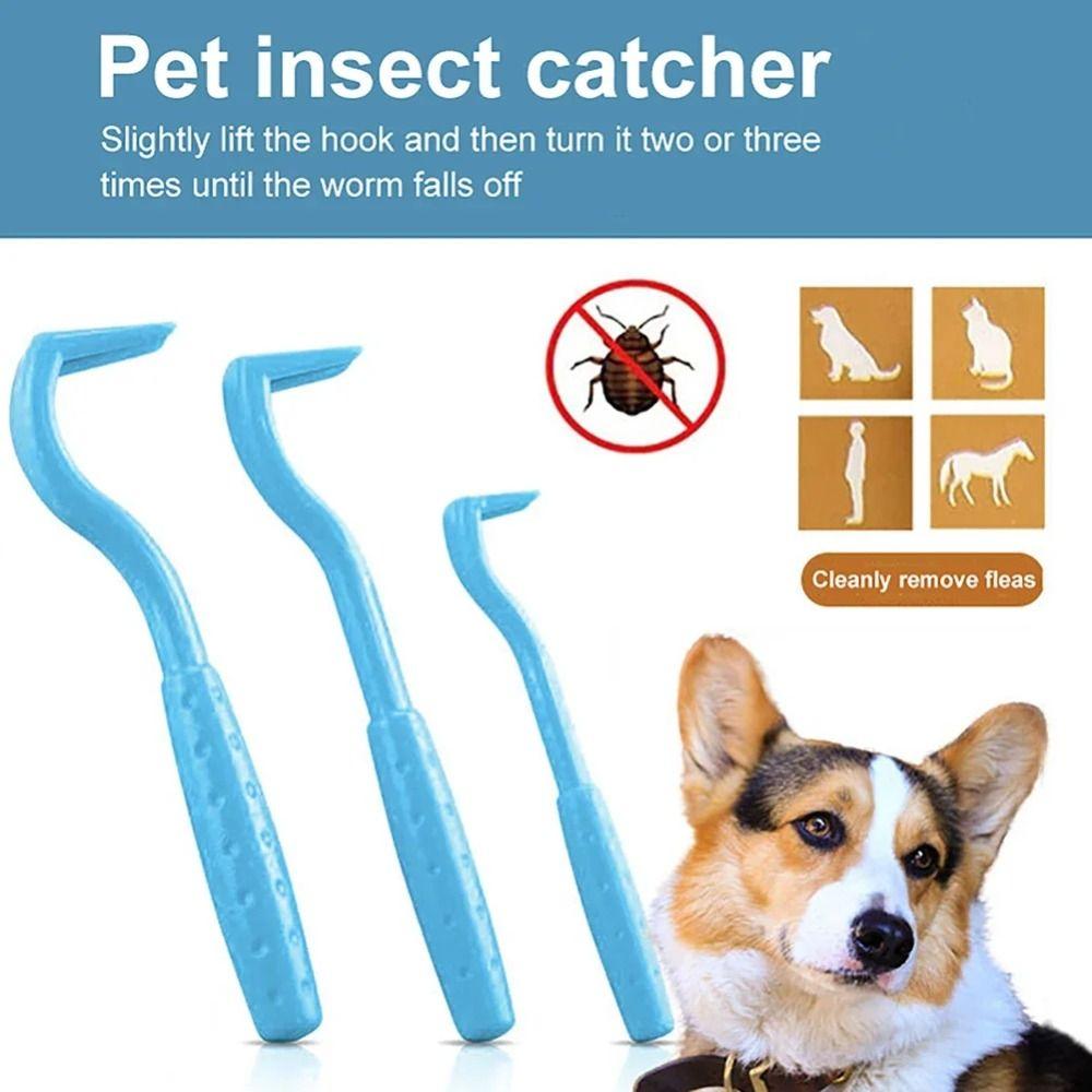 3Pcs Scratching Hook Flea Remover Hook Insect Clips Plastic Tick Remover Tweezer Pet Tick Pull Tool Pet Cleaning