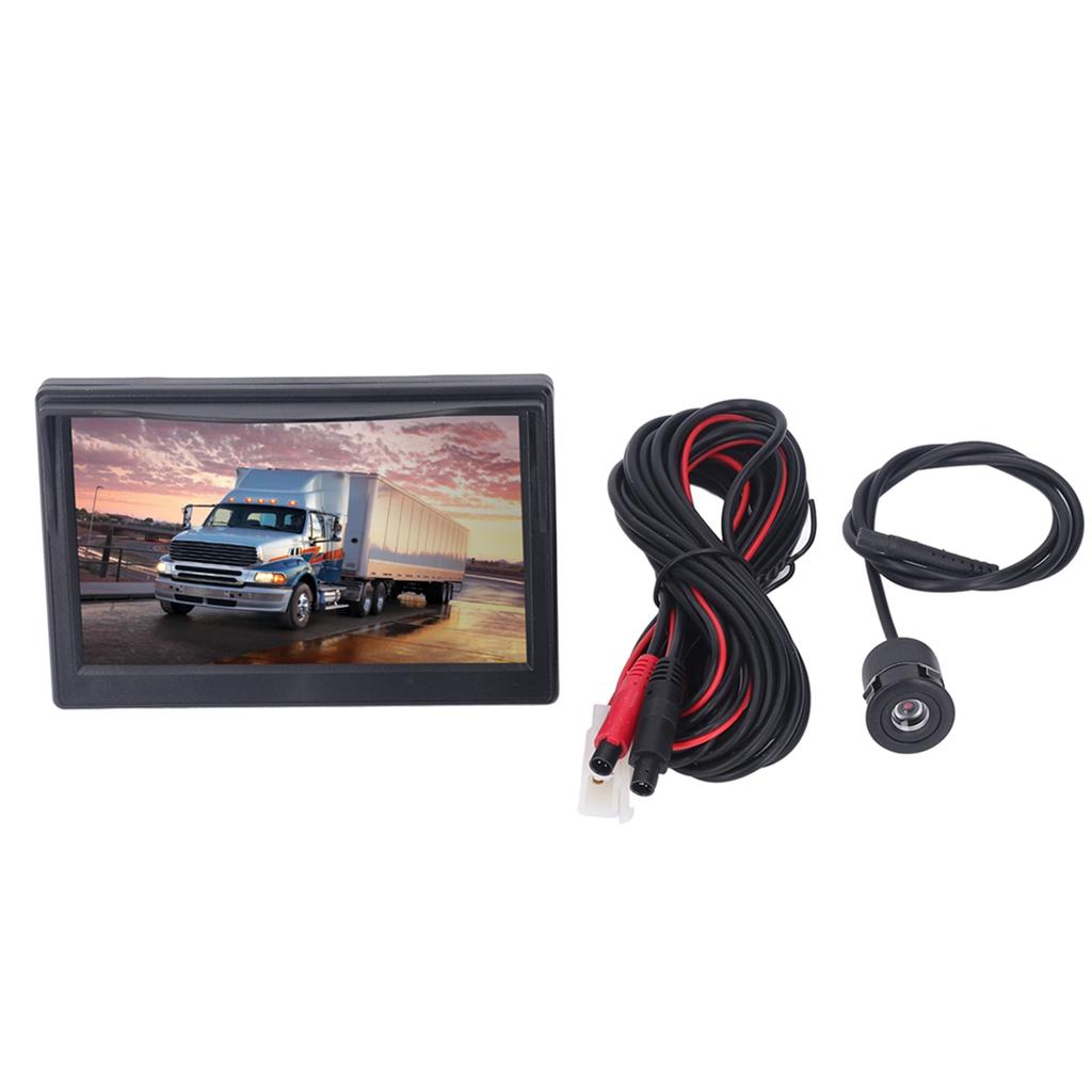 5in Backup Camera Monitor High Definition 170 Degrees  Wide Angle Rear View System for RV Trailer Round