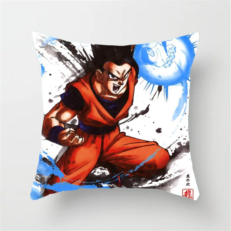 Anime Dragon Ball Pillow Cover Cartoons Son Goku Action Figures 45x45cm Square Pillowcase Sofa Decor Cushion Cover Toys Gifts