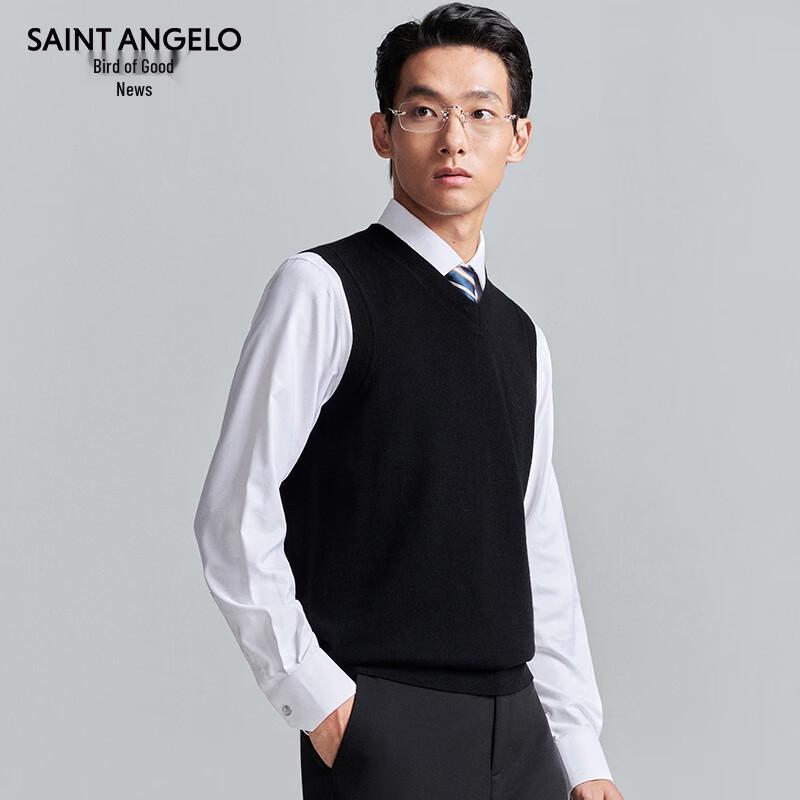 Baoxiniao Men's Pure Wool Business Casual V-Neck Vest