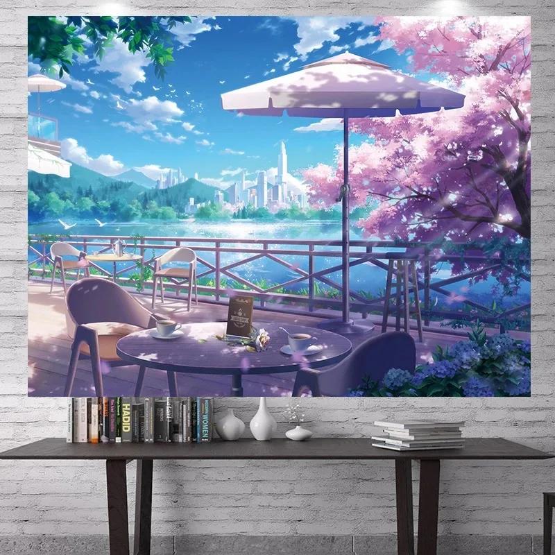 Warm Scenery Anime Sky Background Tapestry Bedroom Living Room Tapestry Home Wall Decoration Tapestry