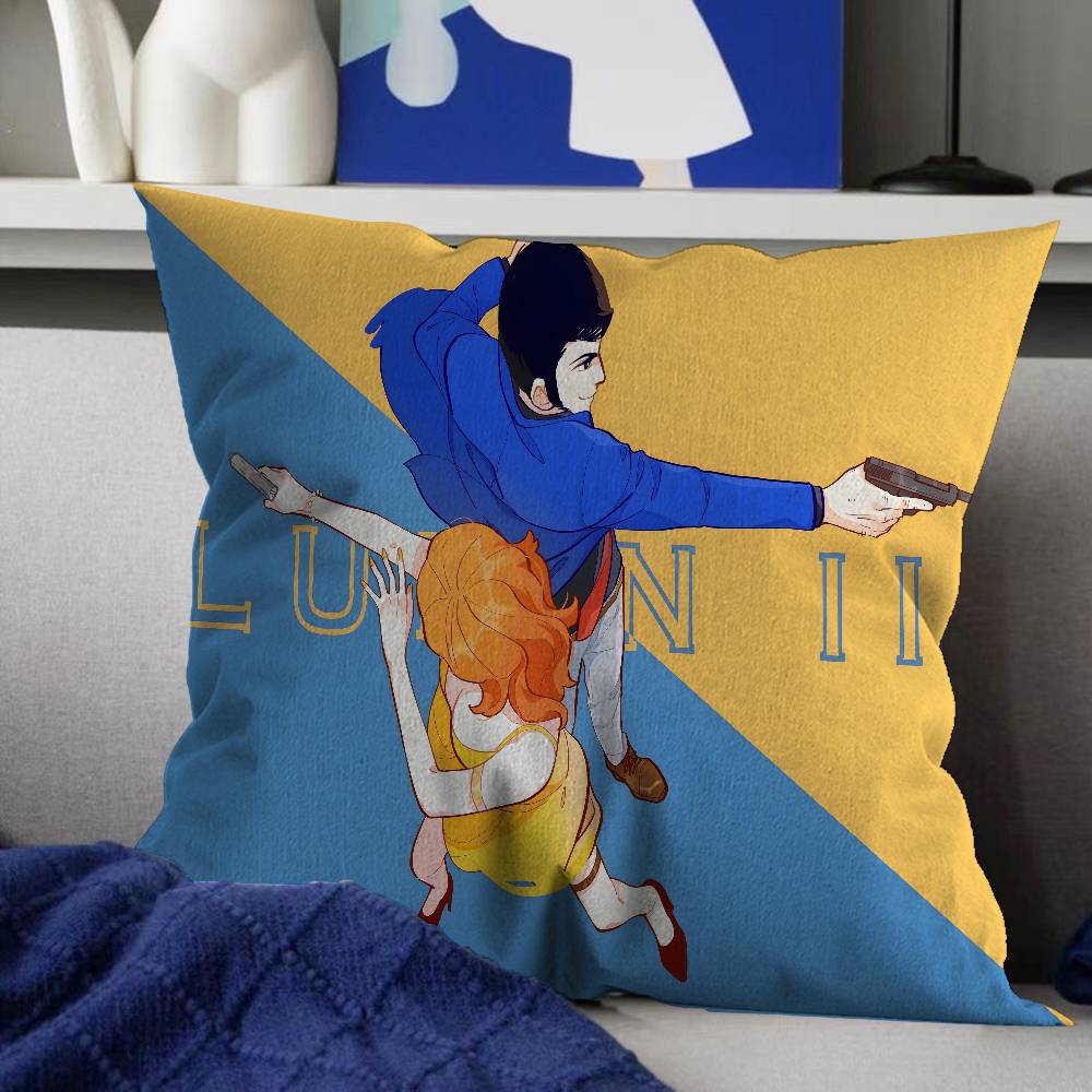 Adventure Story LLupin The Third Cushion Cover Car Throw Pillow Case For Sofa Car Christmas Gift xcm xcm
