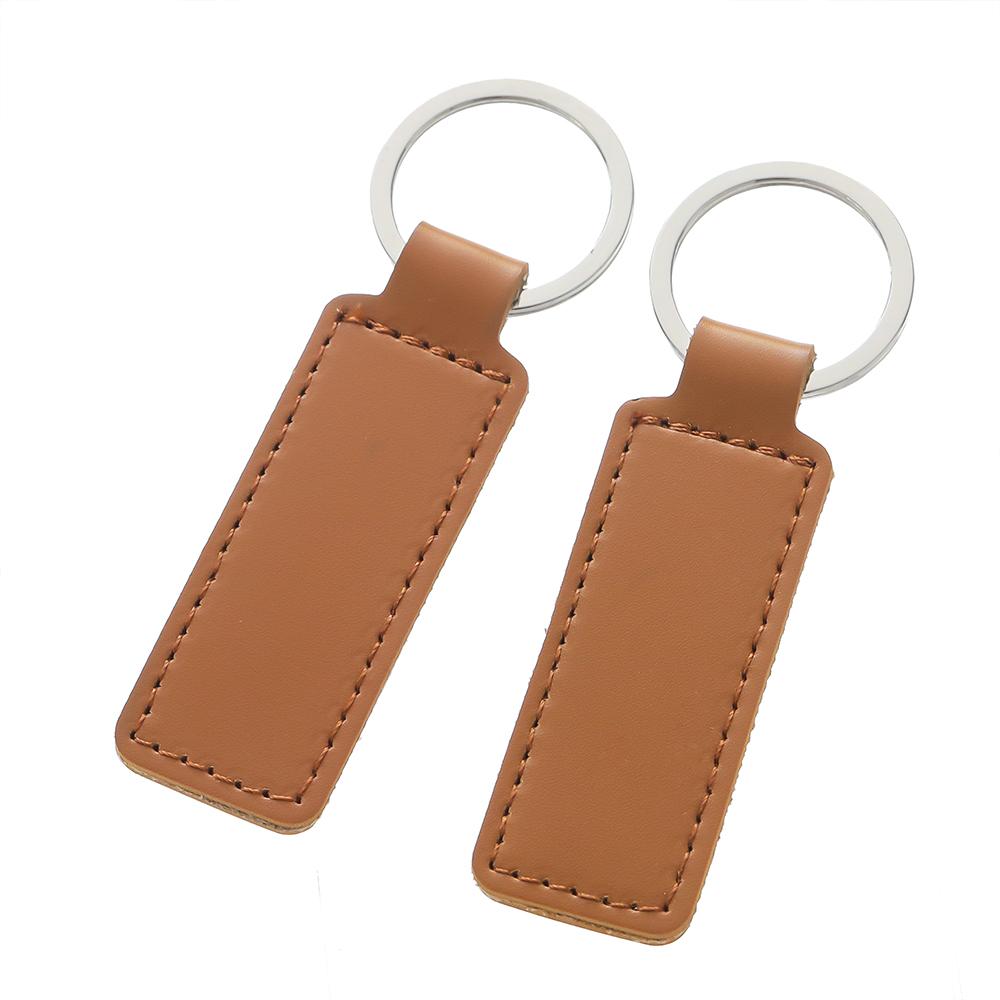 Short Doublesided PU Leather Keychain Car Thread Gift Metal Pendant Waist Strap Key Chain Keyholder for Key Chain Supplies