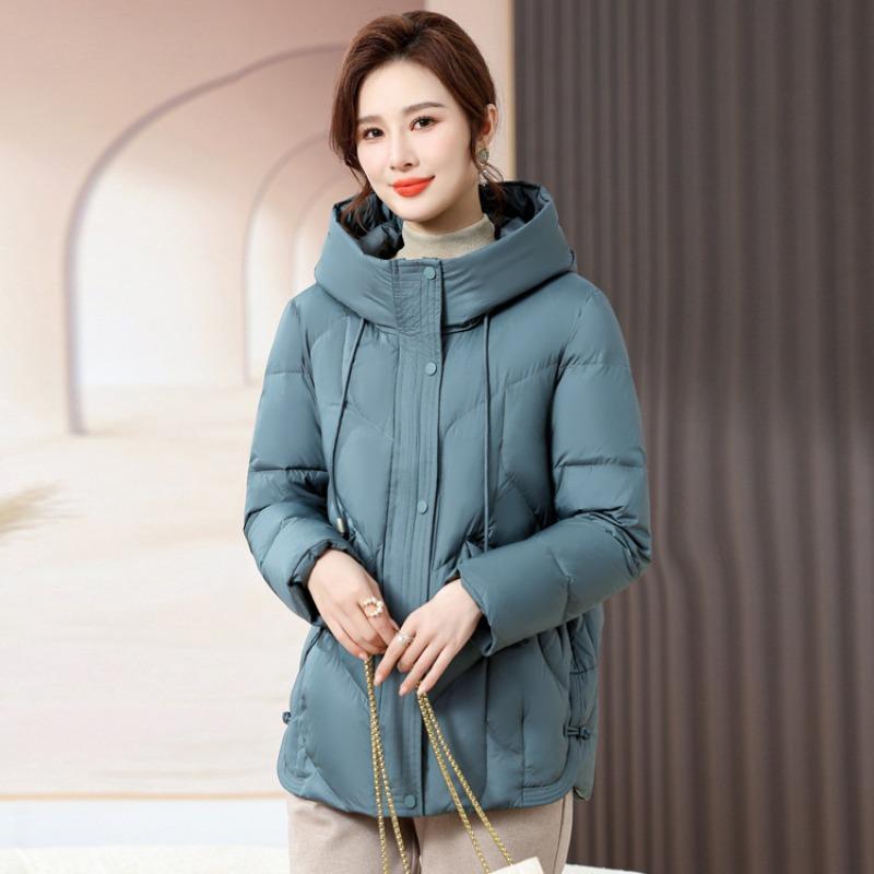 Women's short cotton clothes, mother's autumn and winter clothes, thickened loose down cotton-padded clothes, warm jackets, fashionable and thin