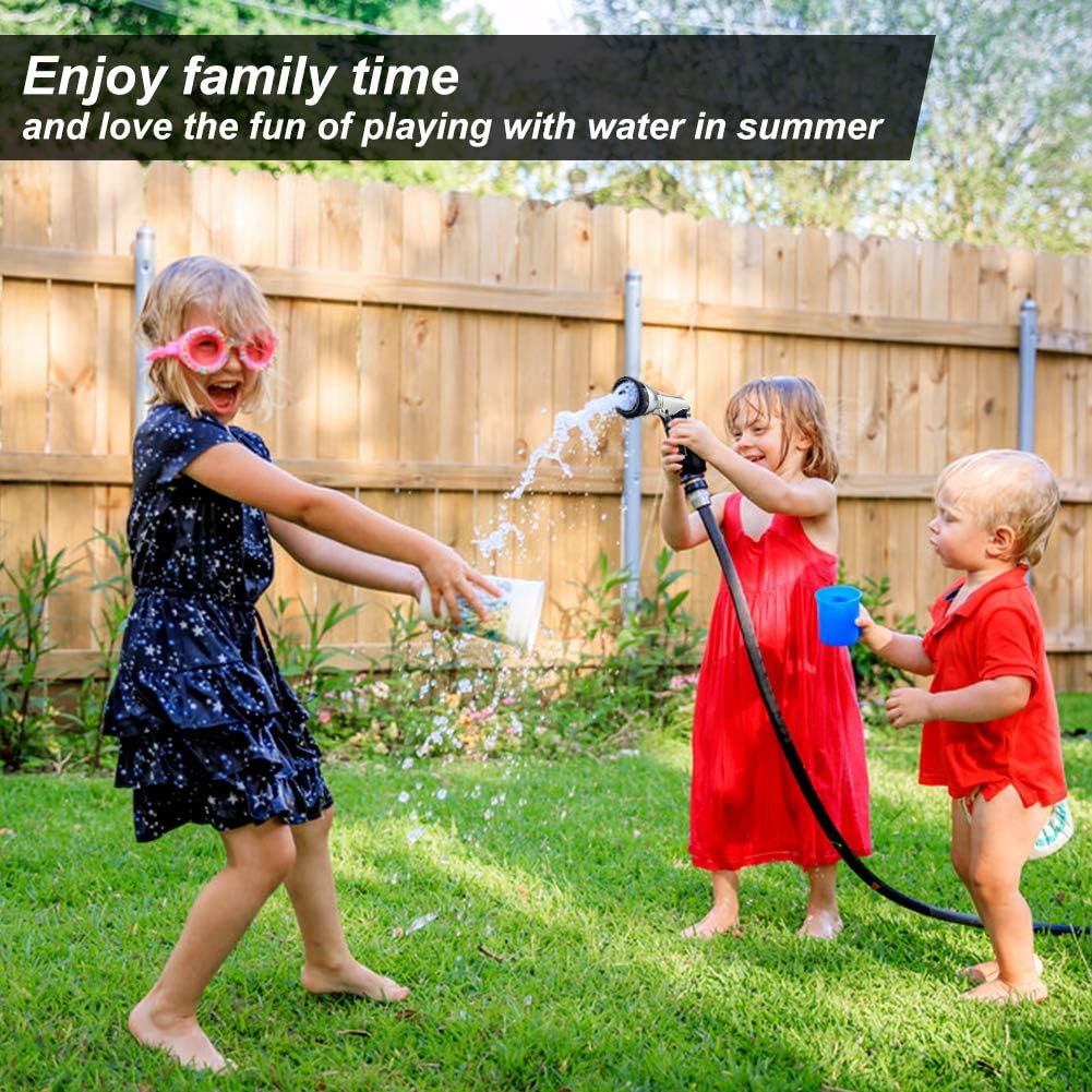 Hose Nozzles 9 Adjustable Patterns Hose Spray Nozzle Heavy Duty Metal Hose Nozzle Spray Slip Resistant Water Sprayer for Cleaning/Watering Lawn